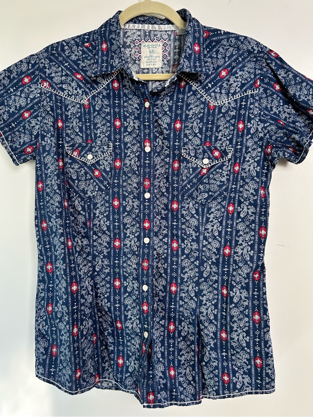Panhandle Navy Blue Paisley Western Shirt